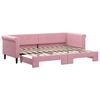 vidaXL Dagb&auml;dd utdragbar rosa 80x200 cm sammet