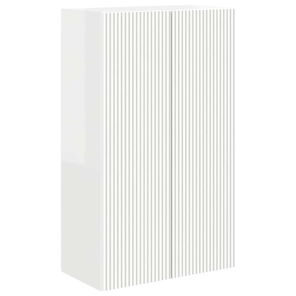 vidaXL TV Vägghylla Högblanka vita 59,5 x 31 x 100 cm Konstruerat trä