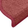 vidaXL Trappmattor 15 st 65x24x4 cm bordeaux halvrunda stora