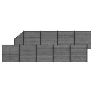 vidaXL St&auml;ngselset 10 st 1657 x 186 cm WPC och aluminium Gr&aring;