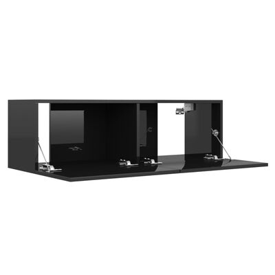 vidaXL TV-bänk svart högglans 100x30x30 cm konstruerat trä