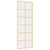 vidaXL Skjutd&ouml;rr guld 76x205 cm klart ESG-glas och aluminium