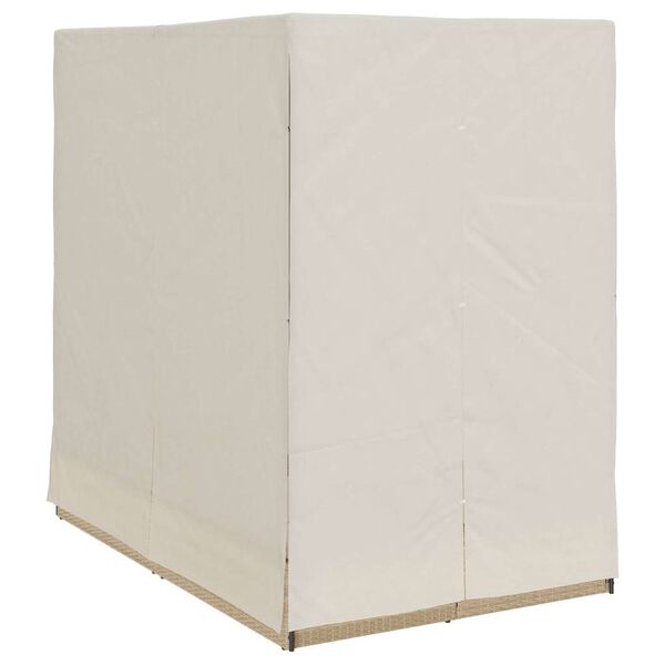vidaXL Dubbel solstol Justerbar Beige 205 x 129 x 200 cm konstrotting
