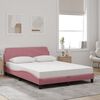 vidaXL Bed with Mattress "Dover" Pink 140x200 cm Velvet