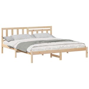 vidaXL S&auml;ngram med huvudgavel Brun 200 x 200 cm Massiv furu