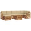 vidaXL Utomhussoffset 8 st Naturlig och Beige