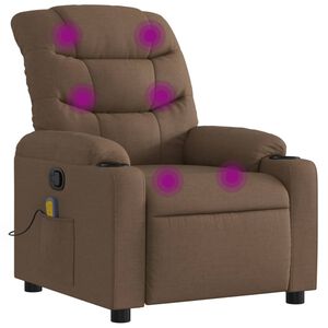 vidaXL Massagef&aring;t&ouml;lj brun tyg