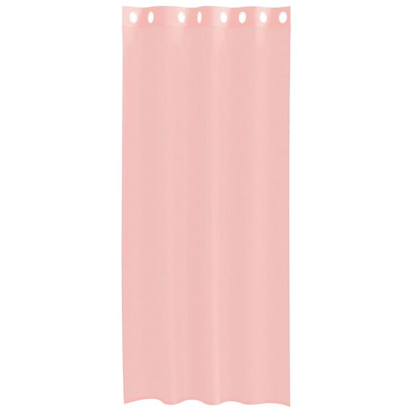 vidaXL Voile gardiner med genomföringar 2 st rosa 140x225 cm