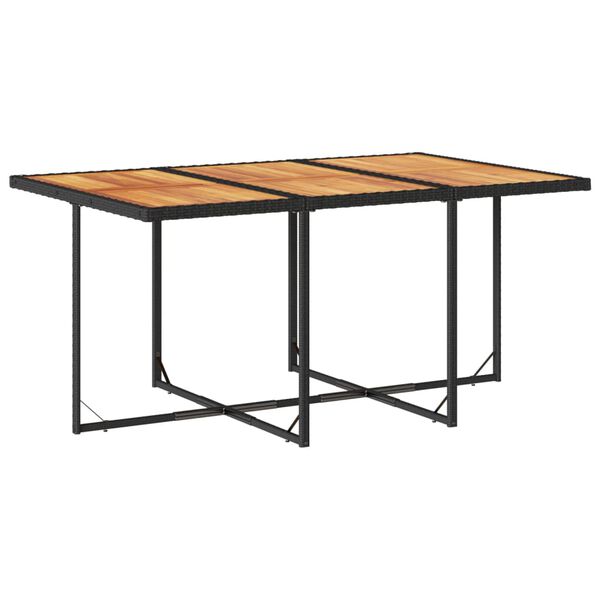 vidaXL Matgrupp f&ouml;r tr&auml;dg&aring;rden med dynor 11 delar svart konstrottning