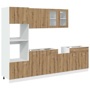 vidaXL K&ouml;kssk&aring;psset 7 delar Lyon hantverksm&auml;ssig ek konstruerat tr&auml;