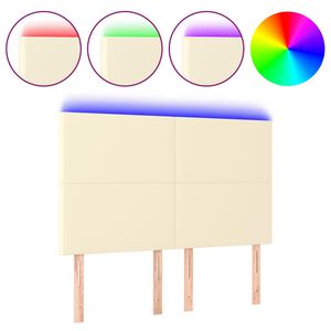 vidaXL S&auml;nggavel LED gr&auml;ddvit 144x5x118/128 cm konstl&auml;der