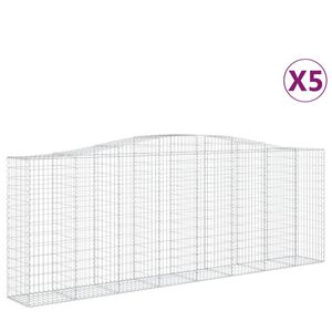 vidaXL Gabioner b&aring;gformade 5 st 400x50x140/160 cm galvaniserat j&auml;rn