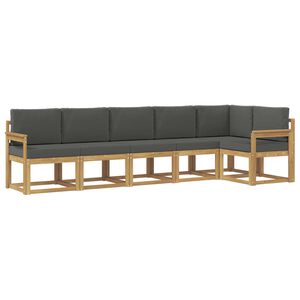 vidaXL Utomhussoffset med kudde 6 pcs Vit och antracit Polyester