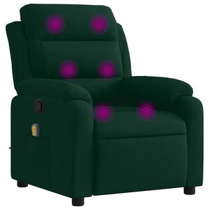 vidaXL Massagef&aring;t&ouml;lj m&ouml;rkgr&ouml;n sammet