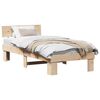 vidaXL S&auml;ngram med huvudgavel Naturf&auml;rg 90 x 190 cm Massiv furu