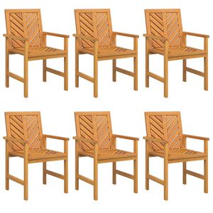 vidaXL Matstol 6 pcs Naturf&auml;rg 62,5 x 59 x 89 cm Massivt Akaciatr&auml;