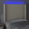 vidaXL S&auml;nggavel LED gr&auml;ddvit 93x16x118/128 cm konstl&auml;der
