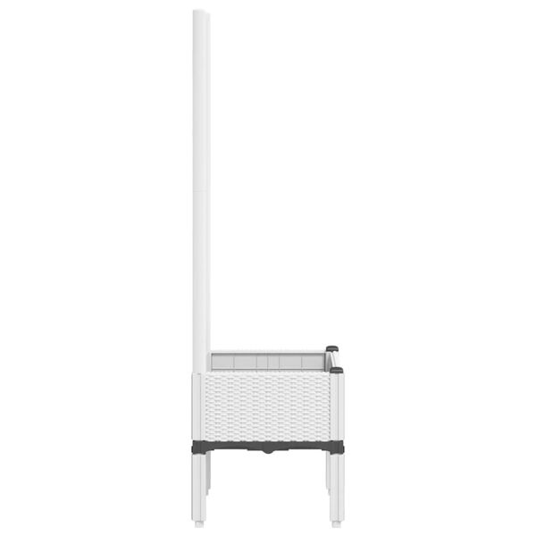 vidaXL Odlingsl&aring;da med spalj&eacute; vit 40x40x142 cm PP