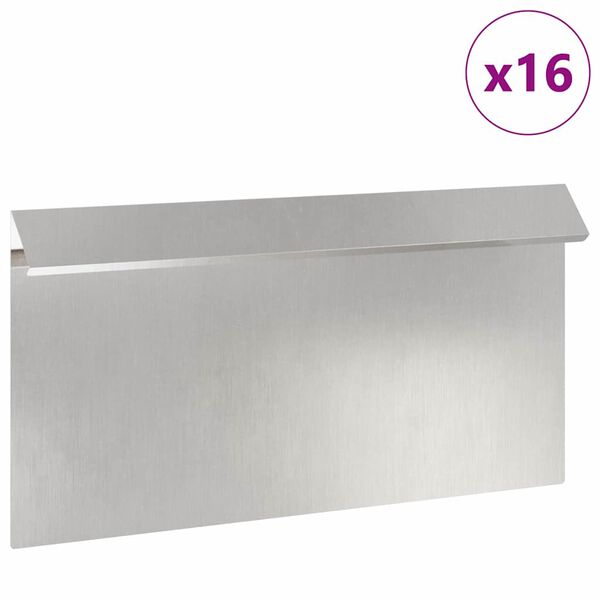 vidaXL Snigelfence 16 pcs Silver 50 x 3,5 x 25 cm Rostfritt st&aring;l
