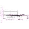 vidaXL Sängram utan madrass metall rökfärgad ek 180x200 cm