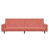 vidaXL B&auml;ddsoffa 2-sits med fotpall rosa sammet