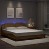 vidaXL Bed Frame with LED without Mattress "Zadar" Cappuccino 180x200 cm