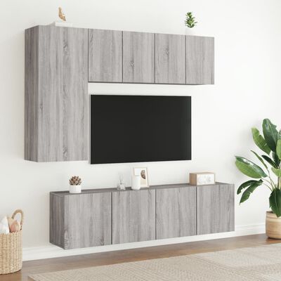 vidaXL Väggmonterad tv-bänk grå sonoma 60x30x41 cm