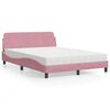 vidaXL Bed with Mattress "Dover" Pink 120x200 cm Velvet