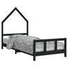 vidaXL S&auml;ngram f&ouml;r barns&auml;ng svart 90x200 cm massiv furu