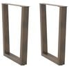 vidaXL Matbordsben V-formade 2 st naturst&aring;l 70x(72-73,3) cm st&aring;l