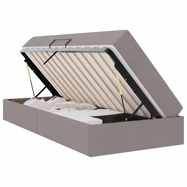 vidaXL F&ouml;rvaringss&auml;ng med madrass Taupe 90 x 200 cm Polyester