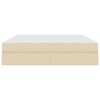 vidaXL Förvaringssäng med madrass Kräm 180 x 200 cm Polyester