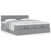 vidaXL Ottoman sängram med madrasser ljusgrå 160x200 cm tyg