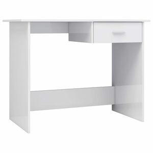 vidaXL Skrivbord vit h&ouml;gglans 100x50x76 cm konstruerat tr&auml;