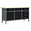vidaXL Arbetsb&auml;nk svart 160x60x85 cm st&aring;l