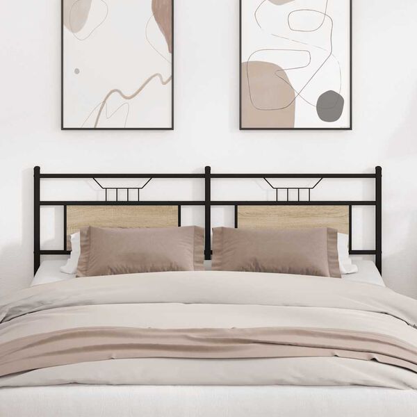 vidaXL Ers&auml;ttningsgavel Sonoma ek 160 cm konstruerat tr&auml; och st&aring;l