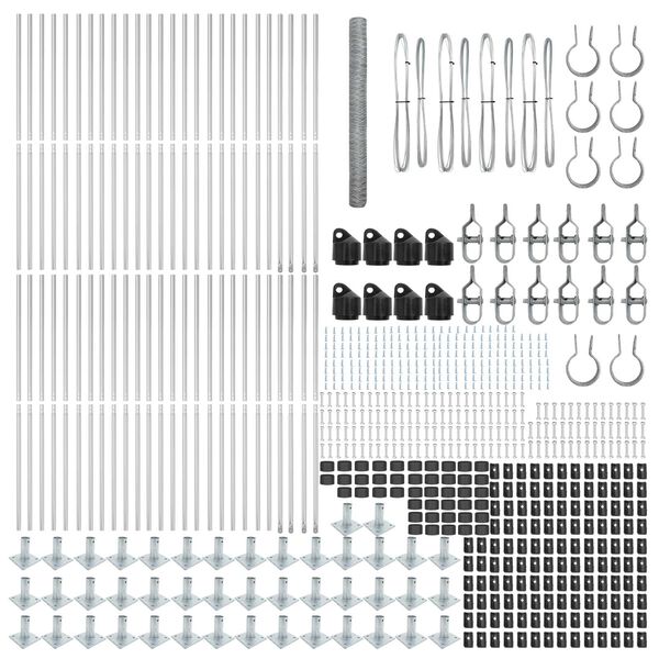 vidaXL St&auml;ngselstolpe Silver 100 x 1,6 m (36 mm n&auml;t) St&aring;l
