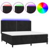 vidaXL Rams&auml;ng med madrass & LED svart 200x200 cm sammet
