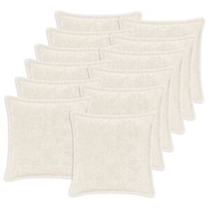 vidaXL Kudd&ouml;verdrag 12 st HOUTEN Vit 40 x 40 cm Faux Kaninp&auml;ls