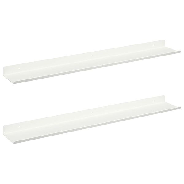 vidaXL Flytande hylla V&auml;ggmonterad 2 pcs Vit 60 x 9 x 2,5 cm St&aring;l