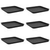 vidaXL Fyrkantig Blomkruka 6 st Svart 32 x 32 x 2,5 cm Plast
