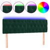 vidaXL S&auml;nggavel LED m&ouml;rkgr&ouml;n 144x7x78/88 cm sammet