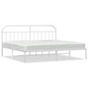 vidaXL S&auml;ngram med huvudgavel metall vit 200x200 cm