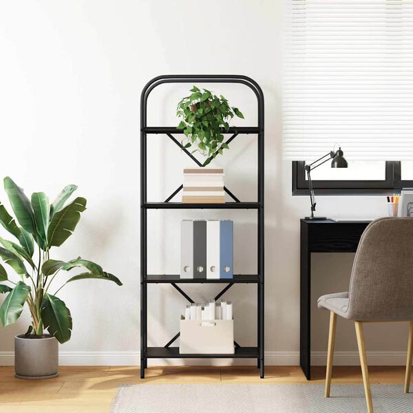 vidaXL Hyllsystem Svart ek 60 x 30 x 146 cm Konstruerat trä