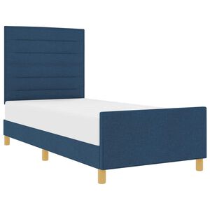 vidaXL S&auml;ngram med huvudgavel Bl&aring; 90 x 200 cm tyg