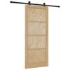 vidaXL Skjutd&ouml;rr Naturlig och svart 86 x 198,5 cm Massiv furu