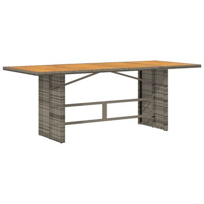 vidaXL Trädgårdsbord med akaciaträ grå 190x80x74 cm konstrotting