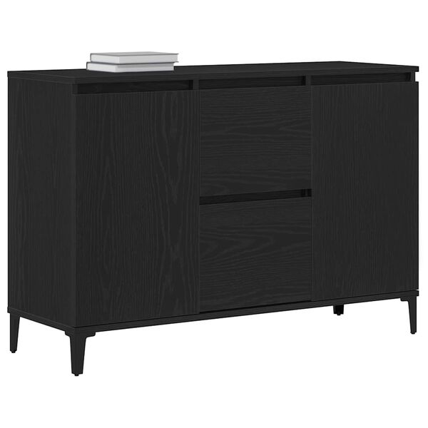 vidaXL Sideboard med l&aring;da Svart Ek 104 x 35 x 70 cm Konstruerat tr&auml;