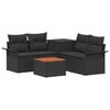 vidaXL Soffset 6 pcs 4-Antal sittplatser Svart Poly Rattan och st&aring;l