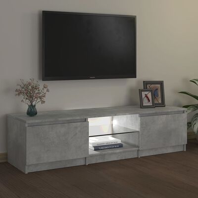vidaXL TV-bänk med LED-belysning betonggrå 140x40x35,5 cm